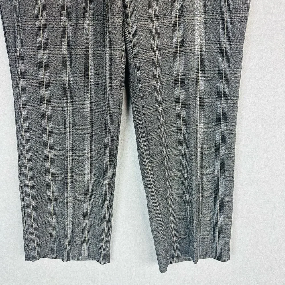 New Avenue Womans 16 Average Dress Pants No Gap Trouser Plaid Comfort Waist NWT